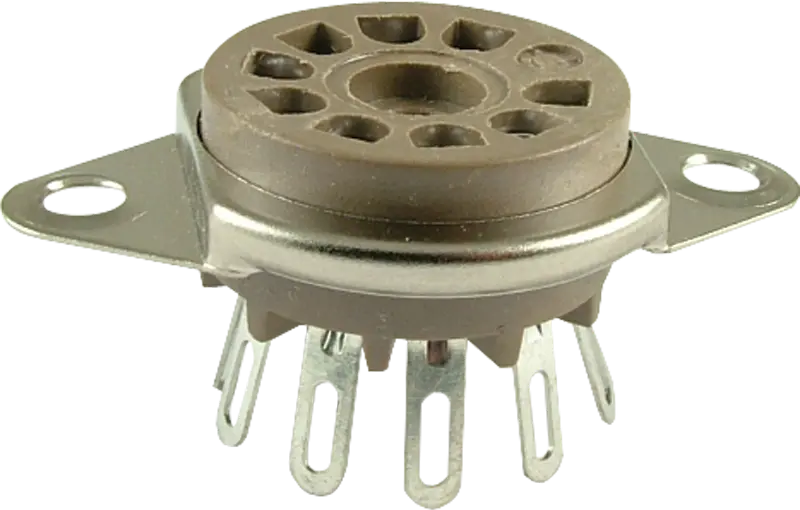 Belton 9 pin Noval Tube Socket Top mount, Tag