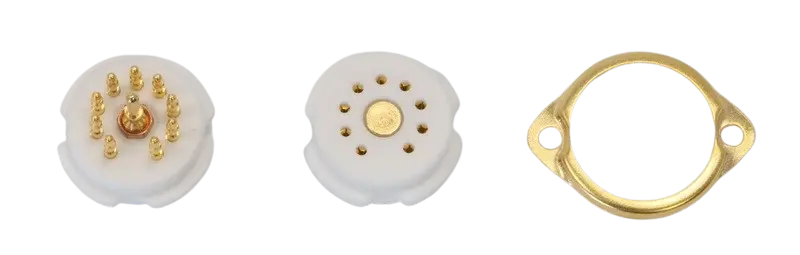 [CERNOVGP] Ceramic 9 pin Noval Gold Plated Tube Socket